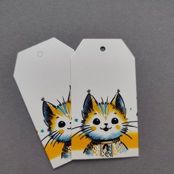 Бірка котик 50*90мм 1шт pack29 фото