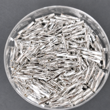 Miyuki Twist 2*12мм 0001 стеклярус скручений срібний вогник 5г 12TW001 фото