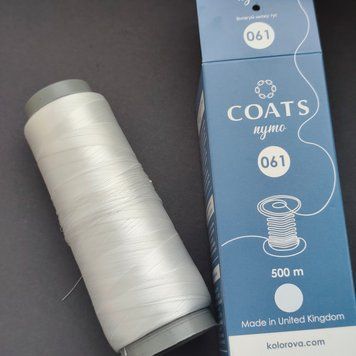 Нитка COATS Nymo 061 біла 500 м nt36 фото