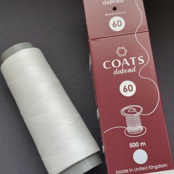 Нитка COATS Dabond 60 біла 500м nt39 фото